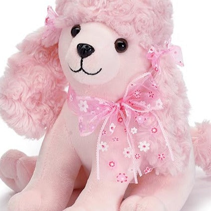 Soft Pink Poodle with Floral Bows