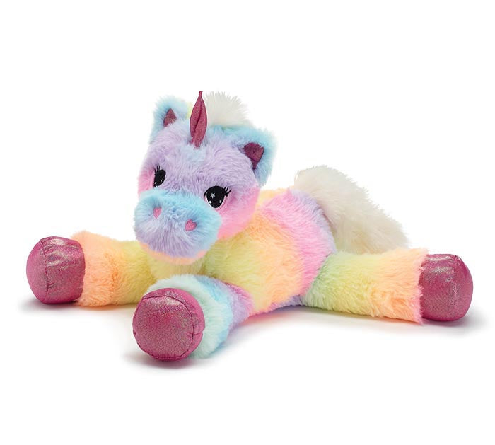 Rainbow Unicorn with Hot Pink Shiny Hooves