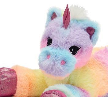 Rainbow Unicorn with Hot Pink Shiny Hooves