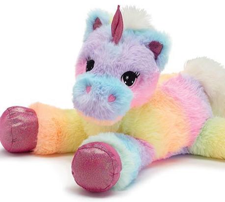 Rainbow Unicorn with Hot Pink Shiny Hooves