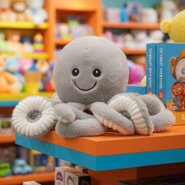 PLUSH SMALL GRAY OCTOPUS