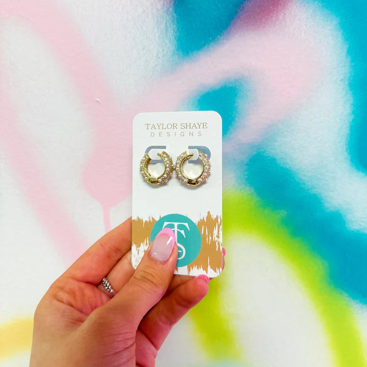 Margo Pearl Huggie Earrings