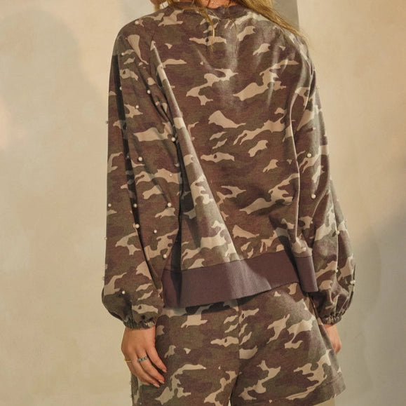 Camo French Terry Sweatshirt & Short Set