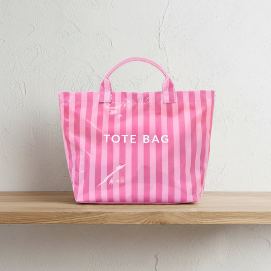 Pink on Pink Striped TOTE BAG