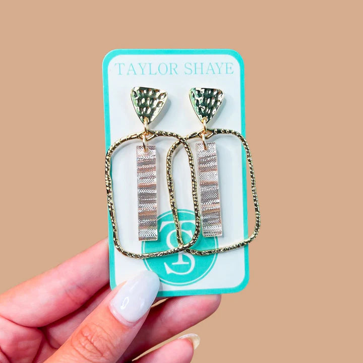 Rose Shimmer Stick Hoop Earrings