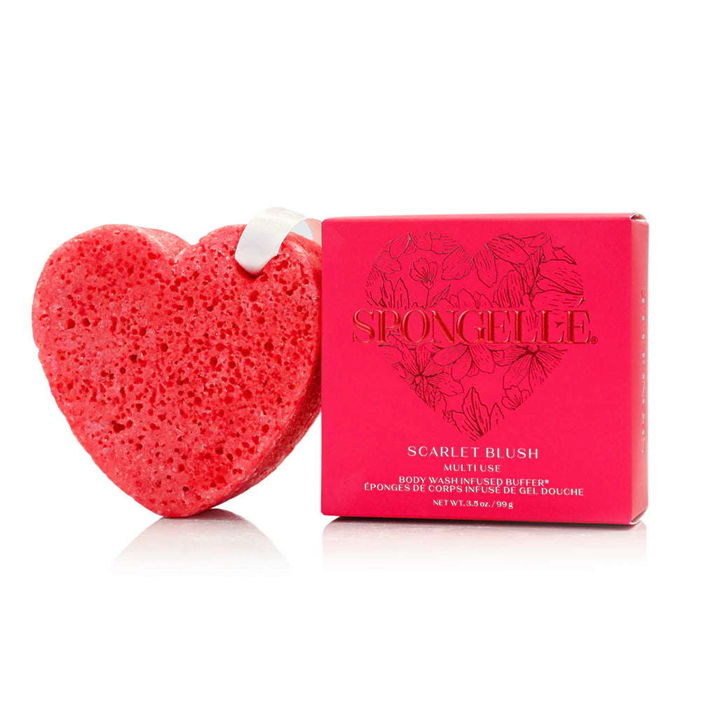 Scarlet Blush Heart Buffer Bath Sponge