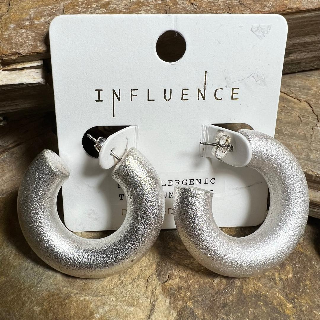 Bold Thick Silver Hoop Earrings