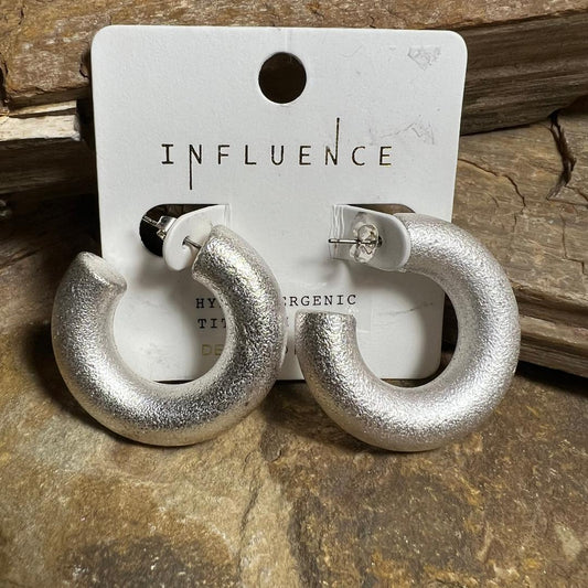 Bold Thick Silver Hoop Earrings