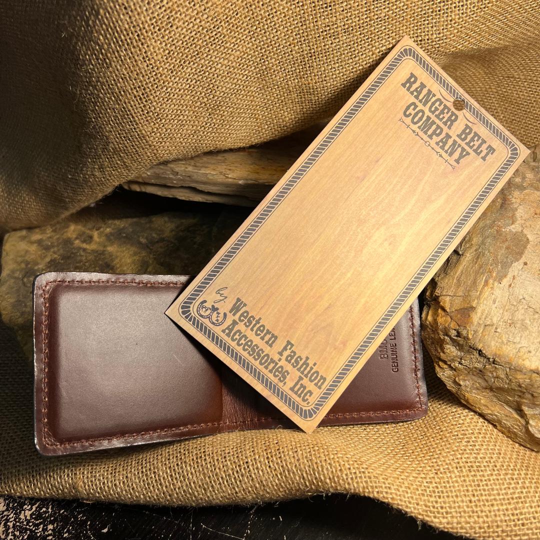 Ostrich Print Super Magnetic Cognac Money Clip