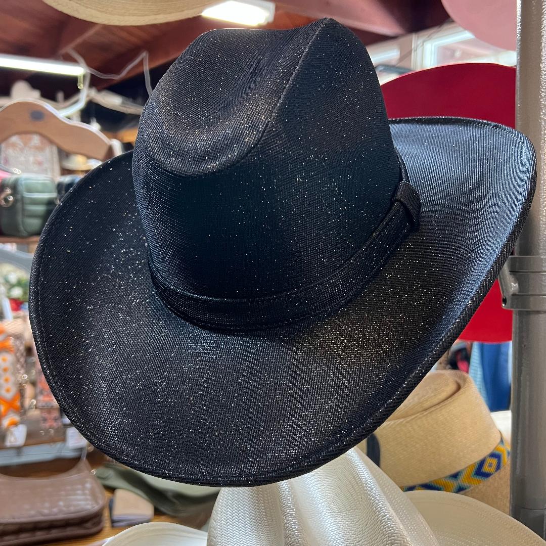 Western Black Glitter Hat