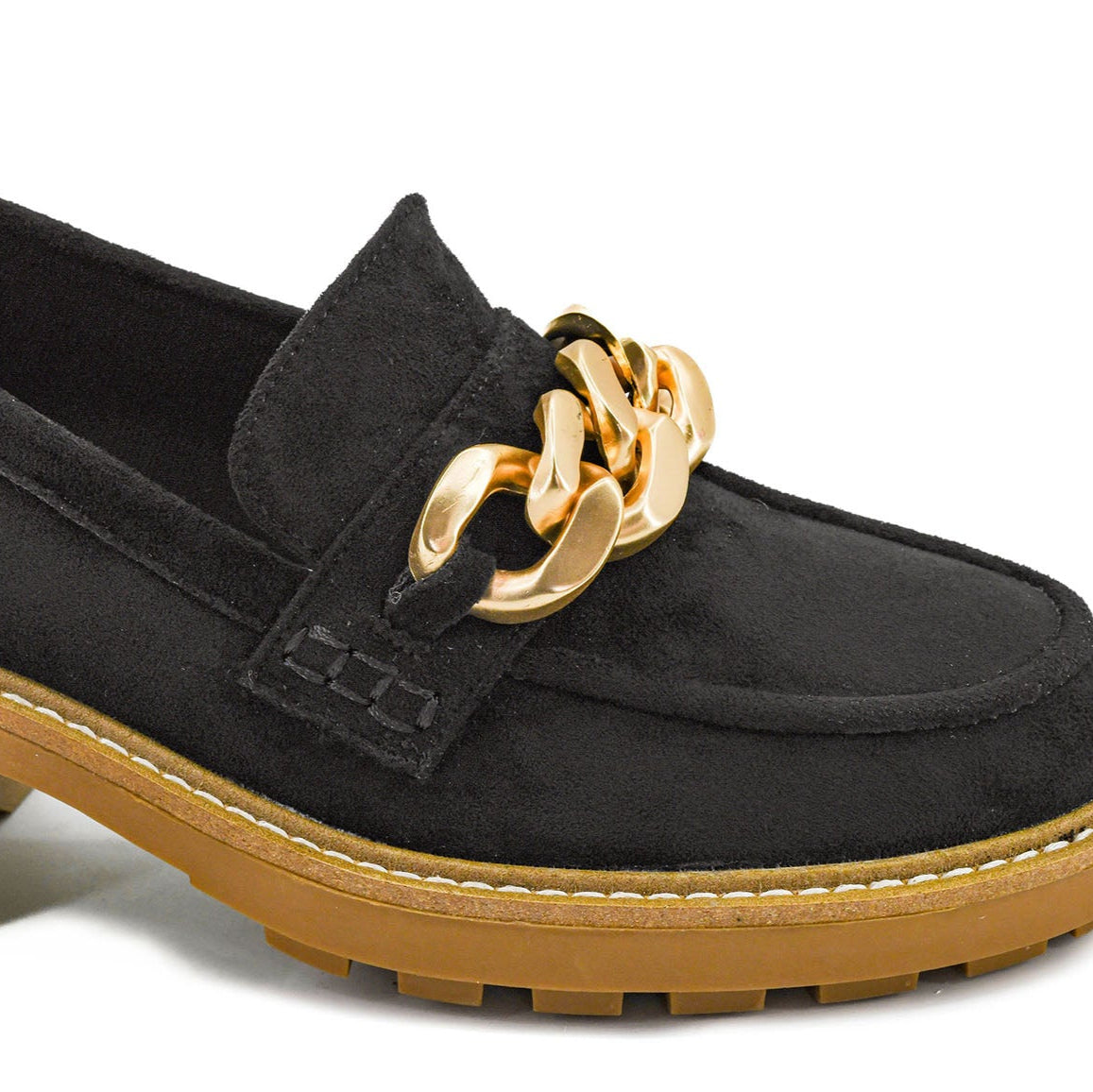 Corkys Brunch Vibes Black Faux Suede Loafers