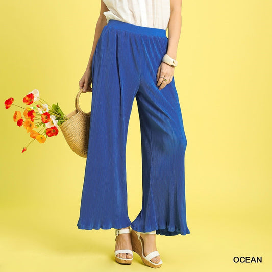 Sunkissed Pleated Wide-Leg Pants
