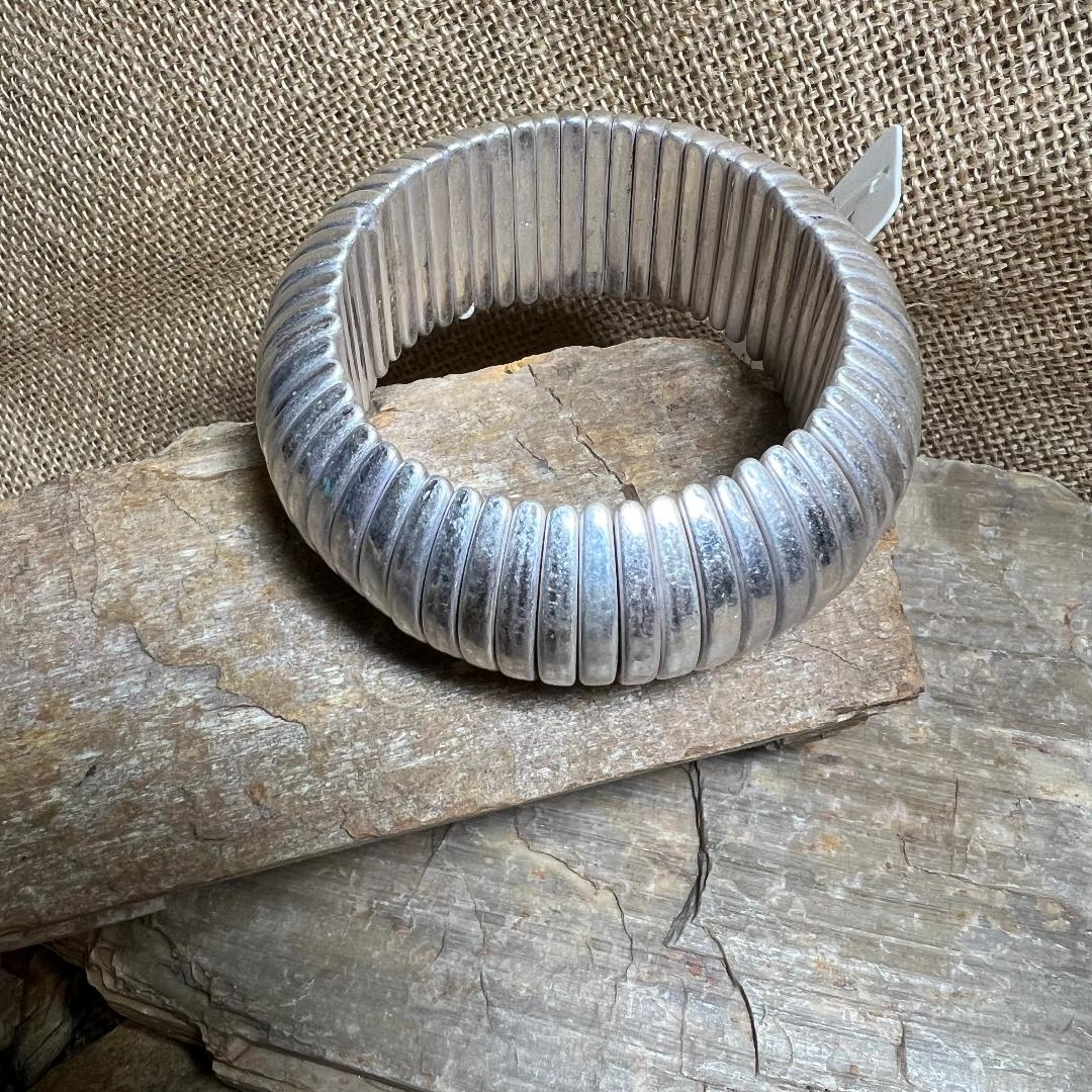 Bold Silver Stretch Bracelet