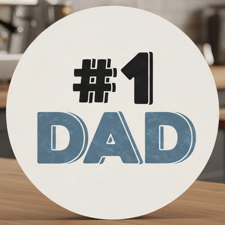 "#1 Dad" Round Car Coaster
