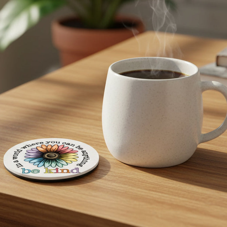 "Be Kind" Round Car Coaster