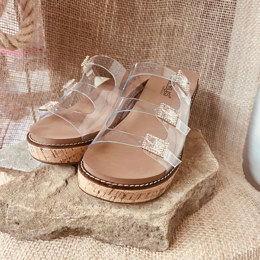 Corkys Clear Don't Mind Me Wedges