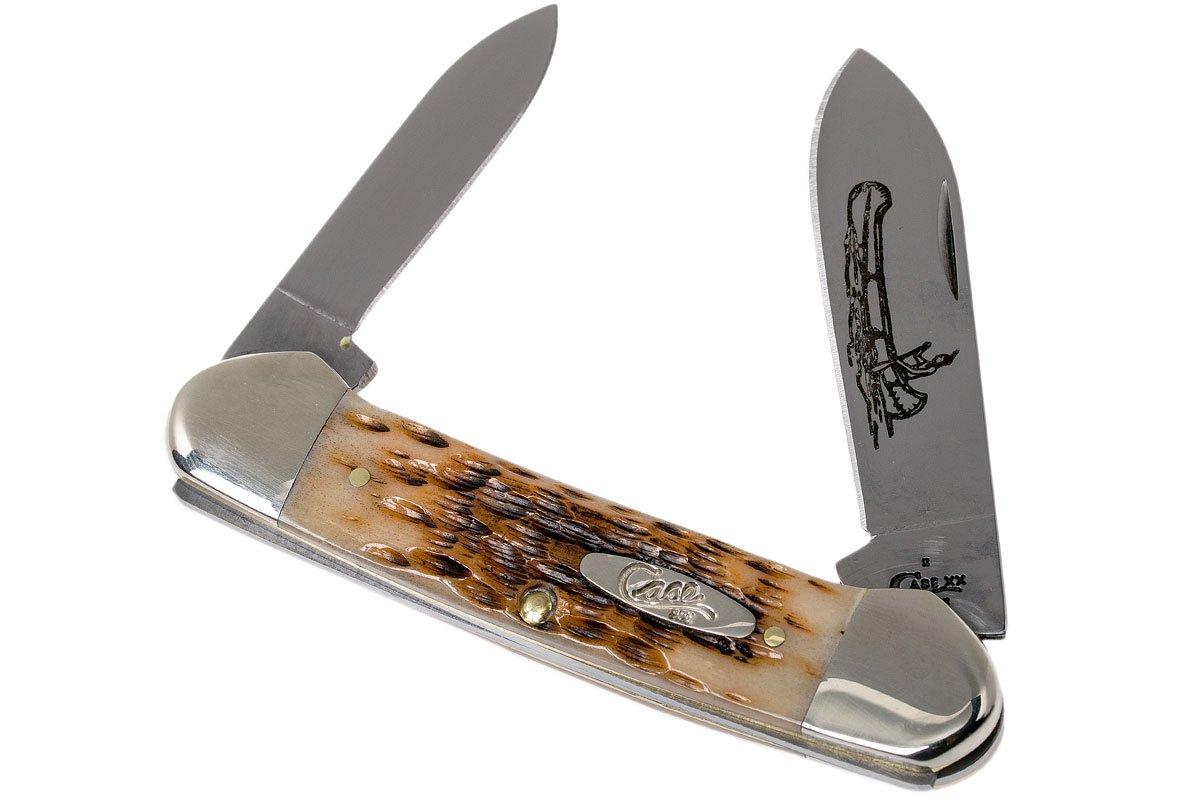 Amber Bone Peach Seed Jig Chrome Canoe Knife