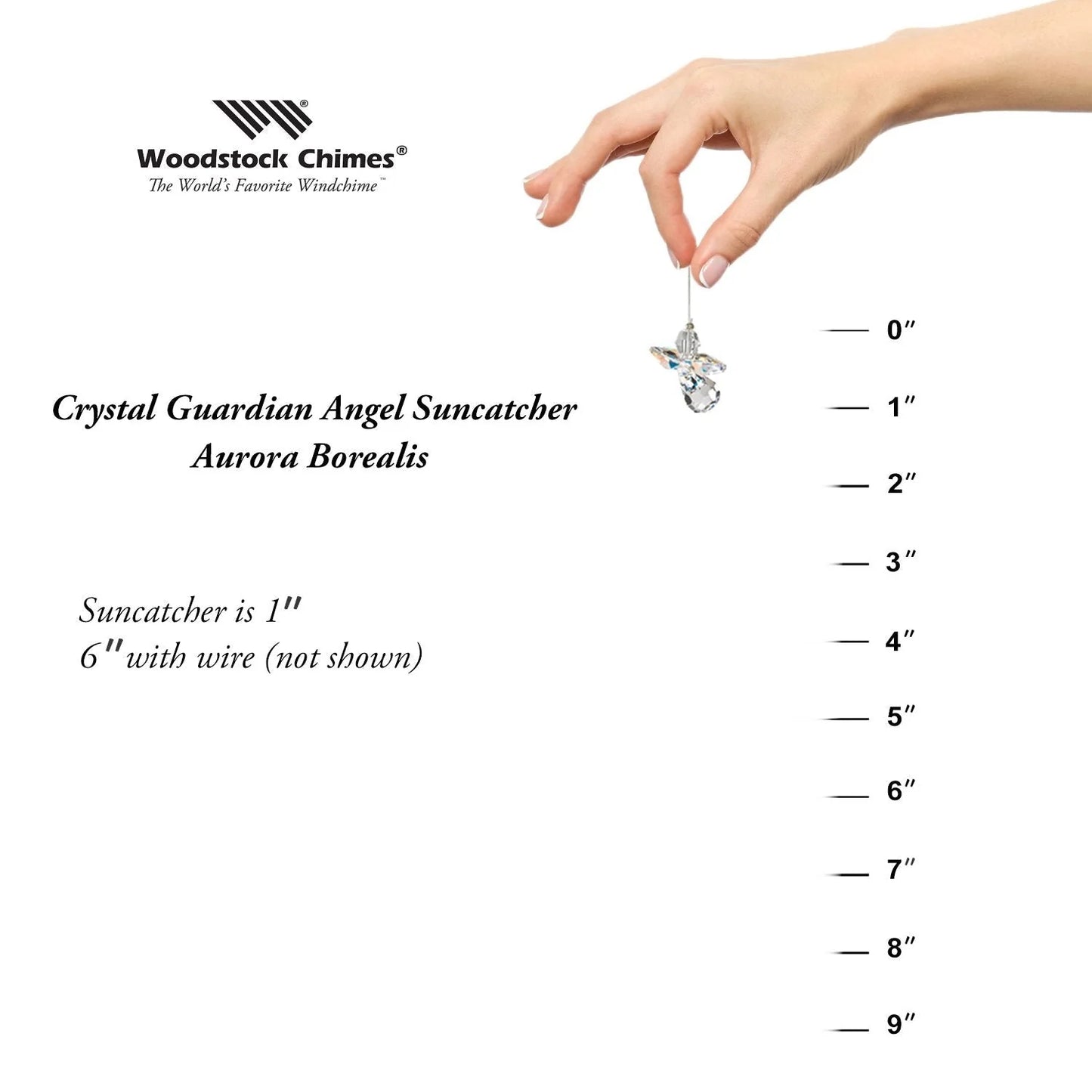 Crystal Guardian Angel Suncatcher - Aurora Borealis (April)