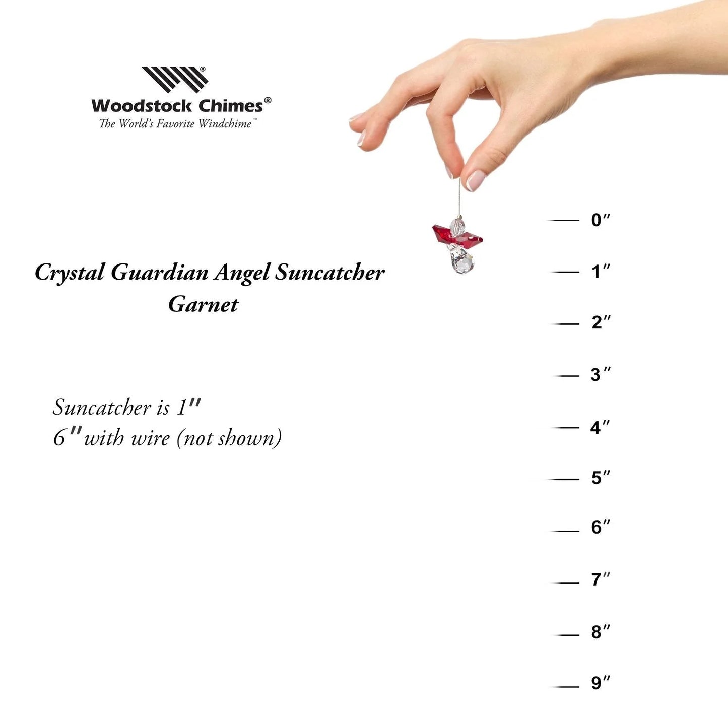 Crystal Guardian Angel Suncatcher - Garnet (January)