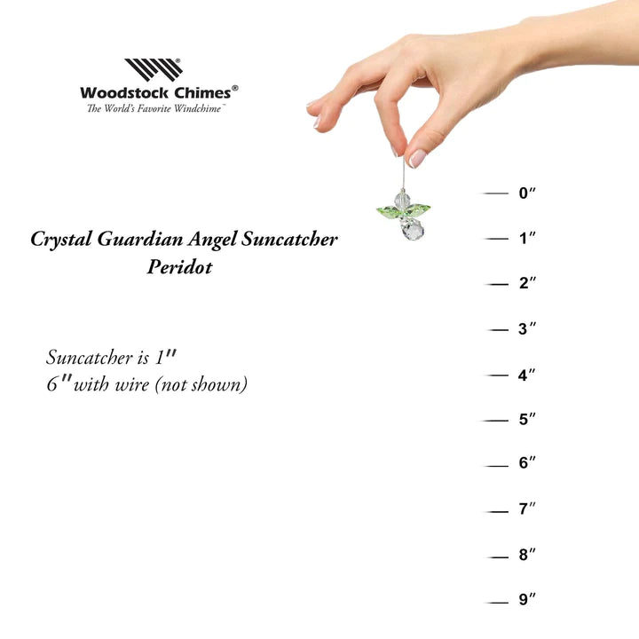 Crystal Guardian Angel Suncatcher - Peridot (August)