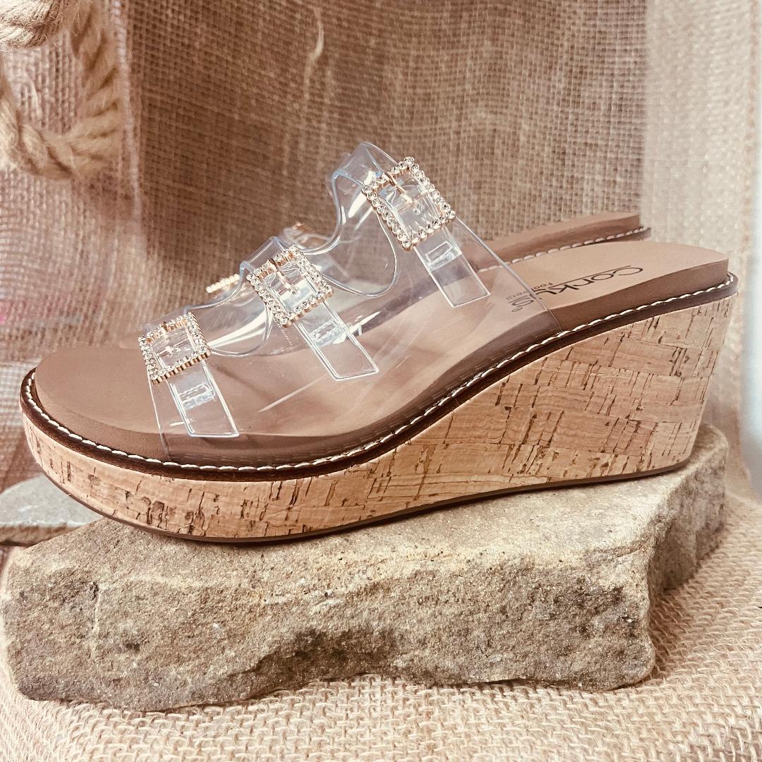 Corkys Clear Don't Mind Me Wedges