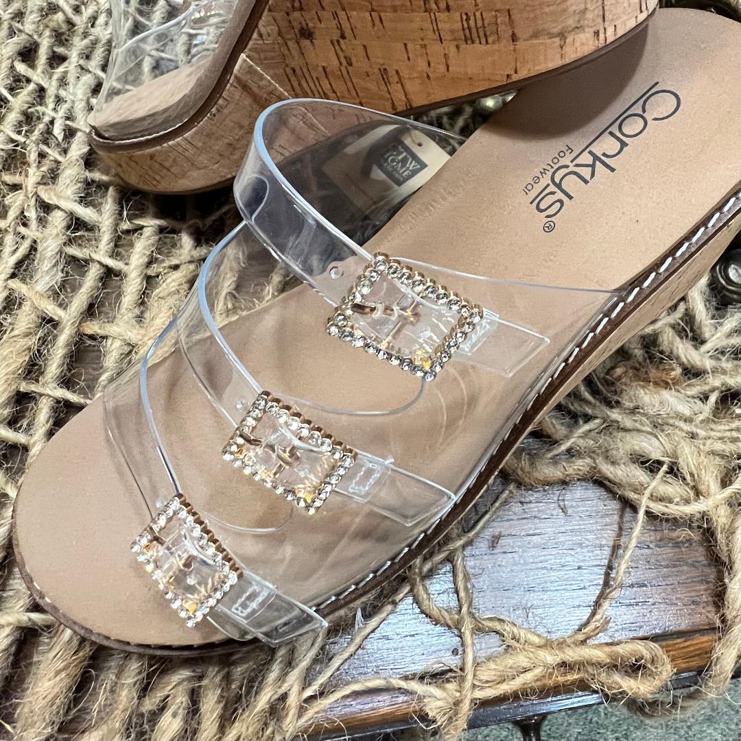 Corkys Clear Don't Mind Me Wedges