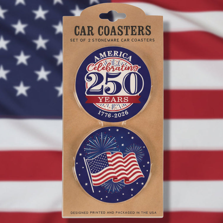 "250 Years" Round Car Coaster Set