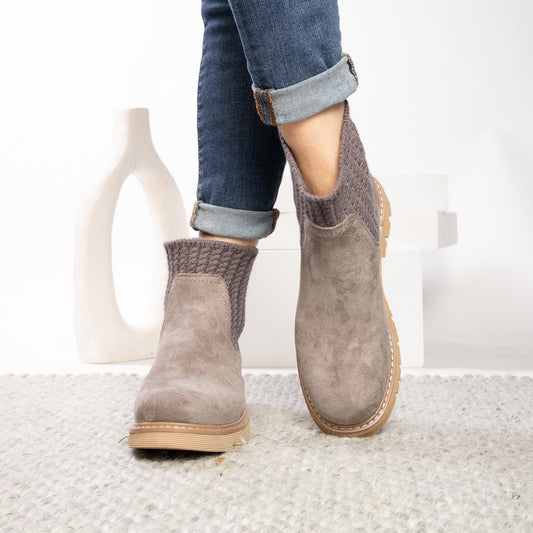 Corkys - Keep Me Warm Grey Faux Suede