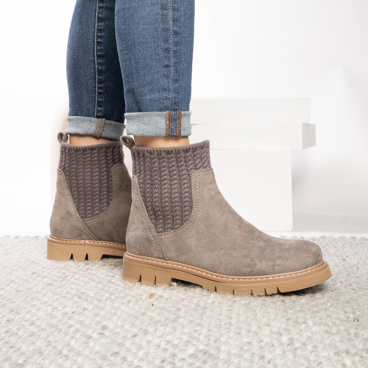 Corkys - Keep Me Warm Grey Faux Suede