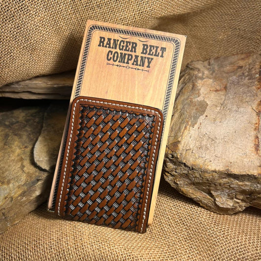 Tan Basket Weave Money Clip