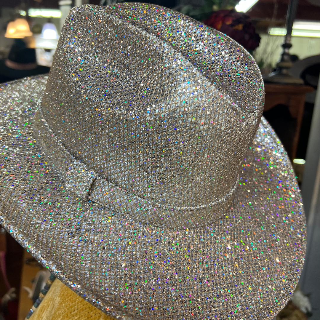 Western Silver / Champagne Glitter Hat