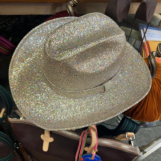 Western Silver / Champagne Glitter Hat