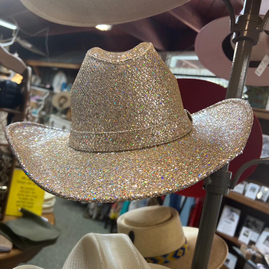 Western Silver / Champagne Glitter Hat