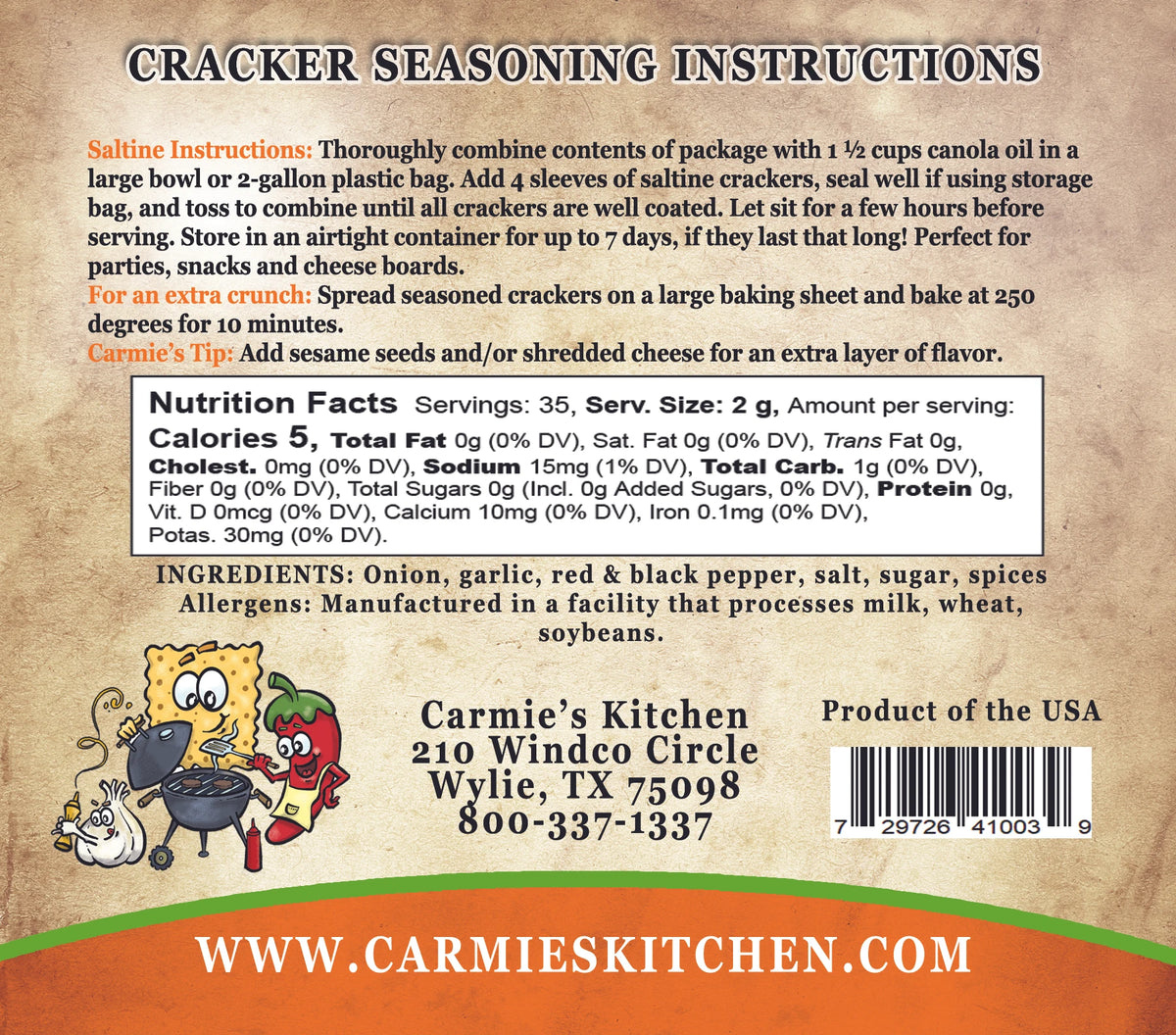 Chipotle Barbeque Cracker Seasoning Mix