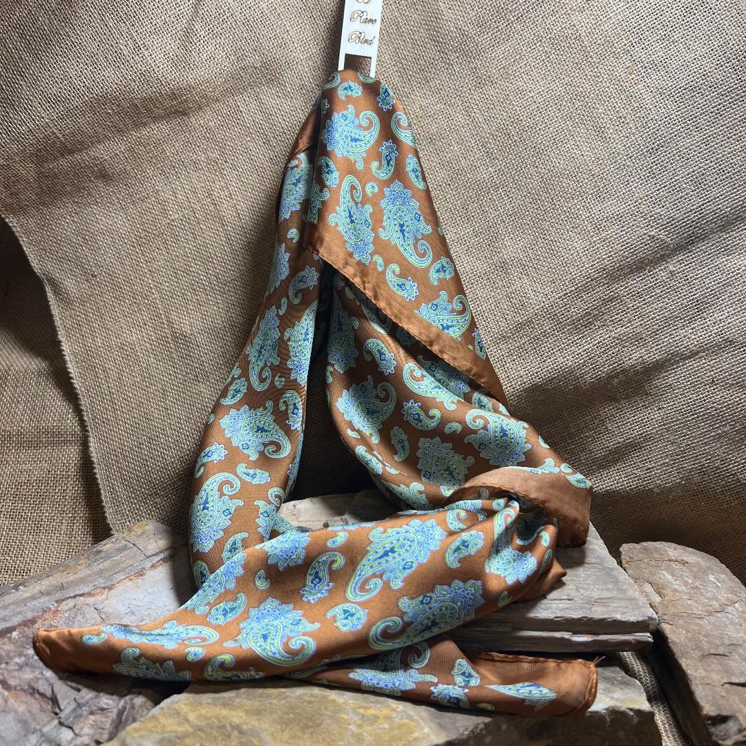Copper Rust and Multi Blue Paisley Wild Rag