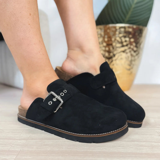 Corkys Day Dream Black Faux Suede