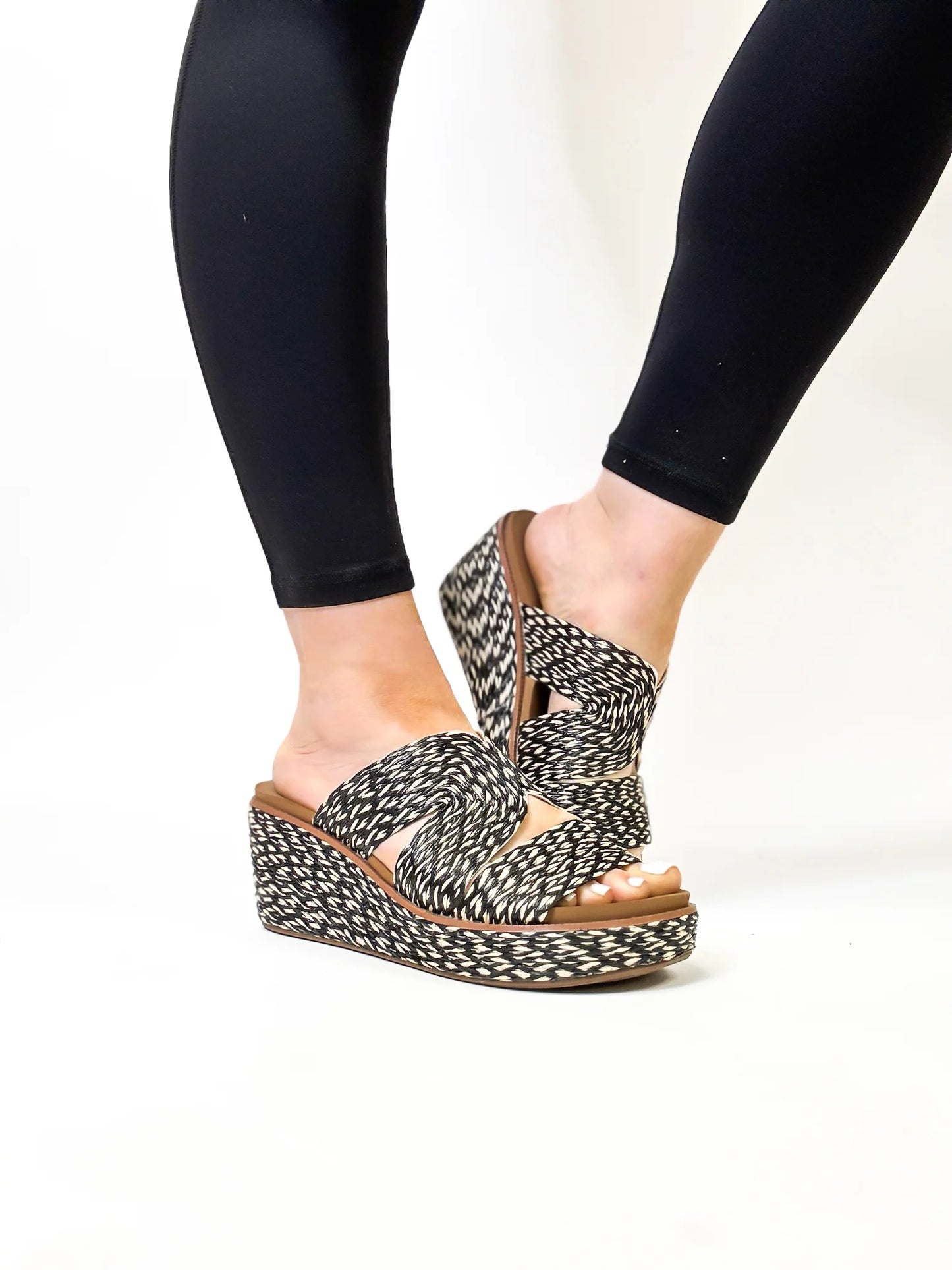 Golden Hour Black Combo Wedge/Sandal