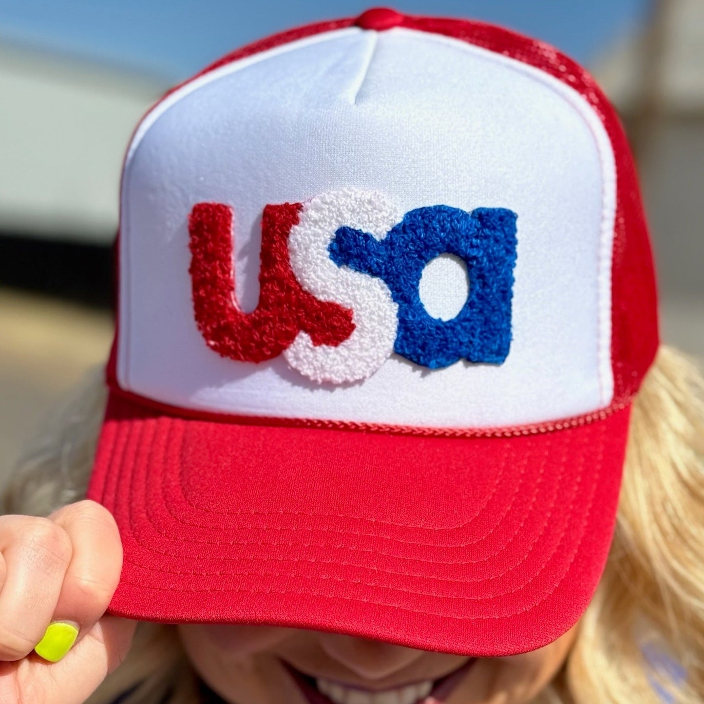 USA Chenille Foam Trucker Cap