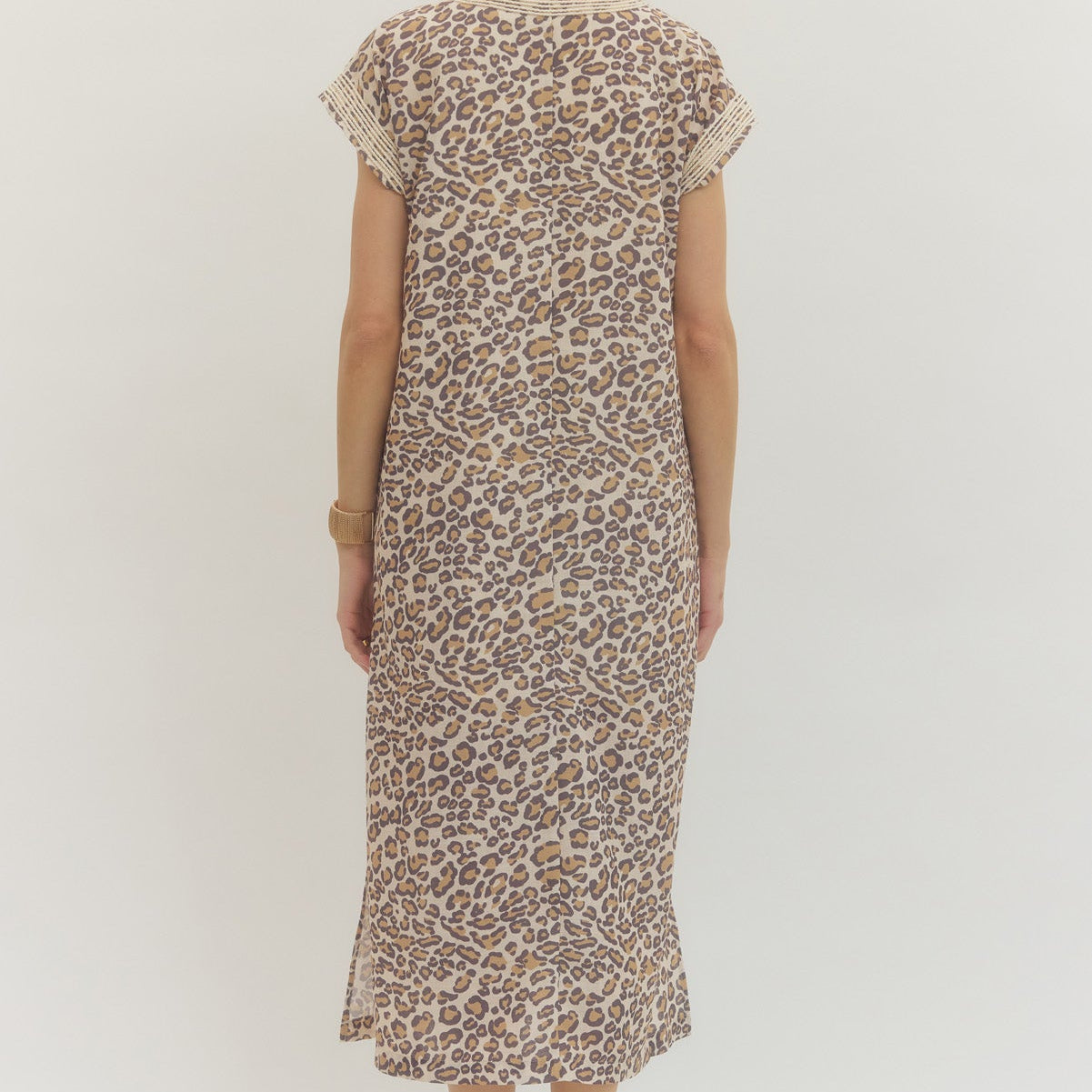 Leopard Print Short Sleeve Dress