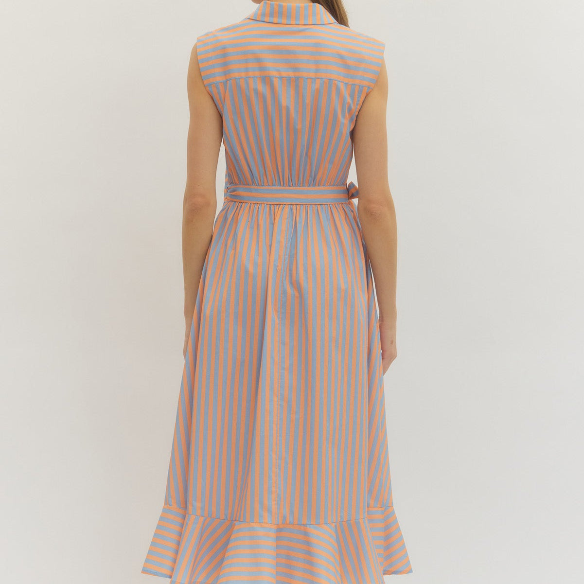 Entro Orange Striped Dress