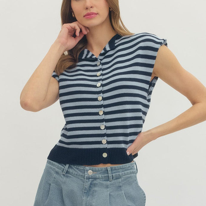 Stripe Navy Blue Sweater