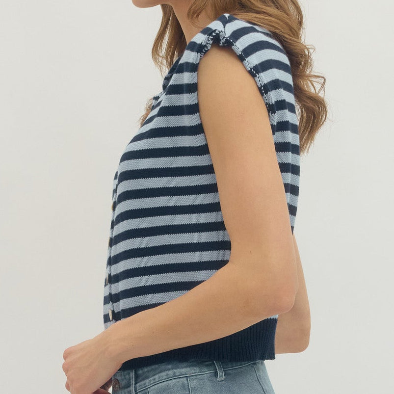 Stripe Navy Blue Sweater