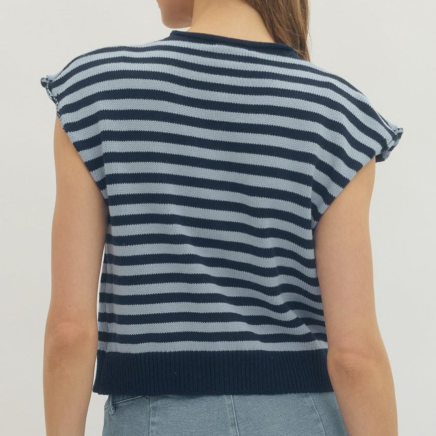 Stripe Navy Blue Sweater