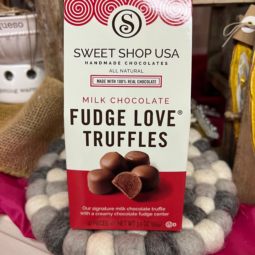 Milk Chocolate Fudge Love Truffles 10 Pcs.  3.5 oz Box