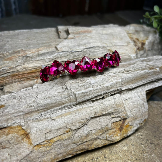 Valentine Heart Fuchsia Rhinestone Bracelet