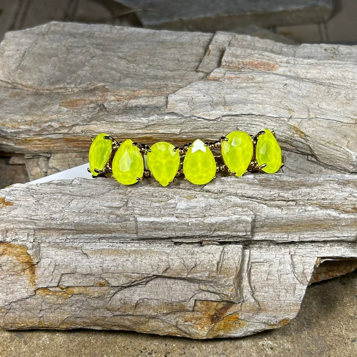 Neon Yellow Teardrop Bracelet