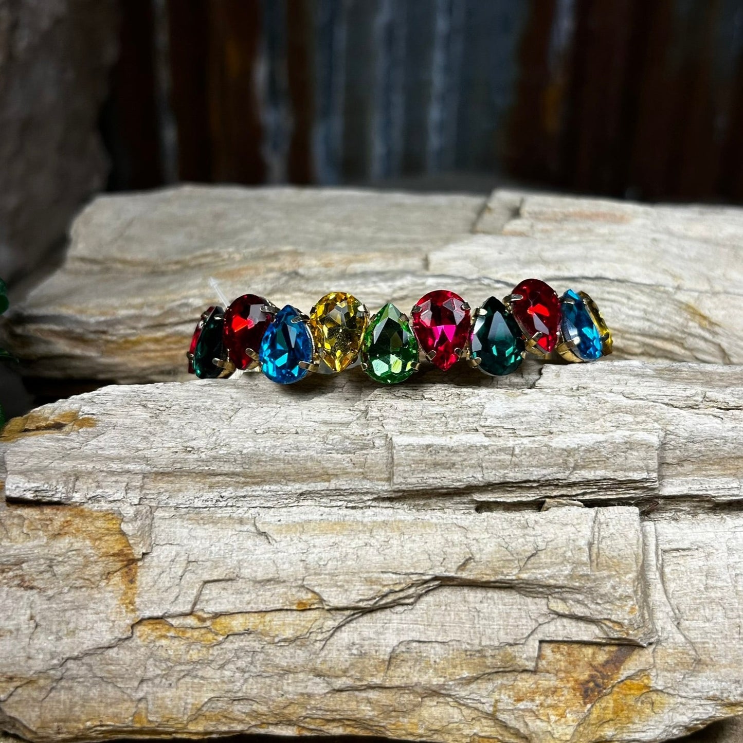 Multicolor Rhinestone Teardrop Bracelet