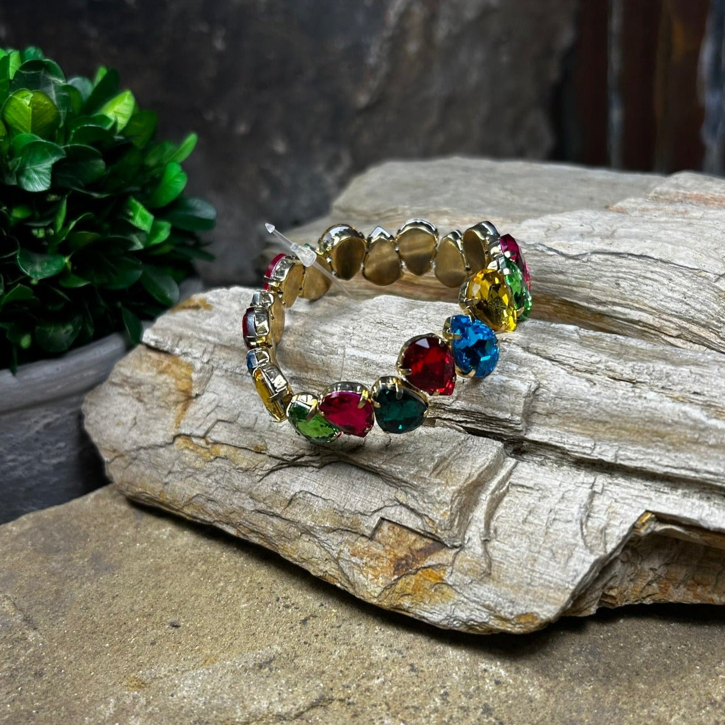 Multicolor Rhinestone Teardrop Bracelet