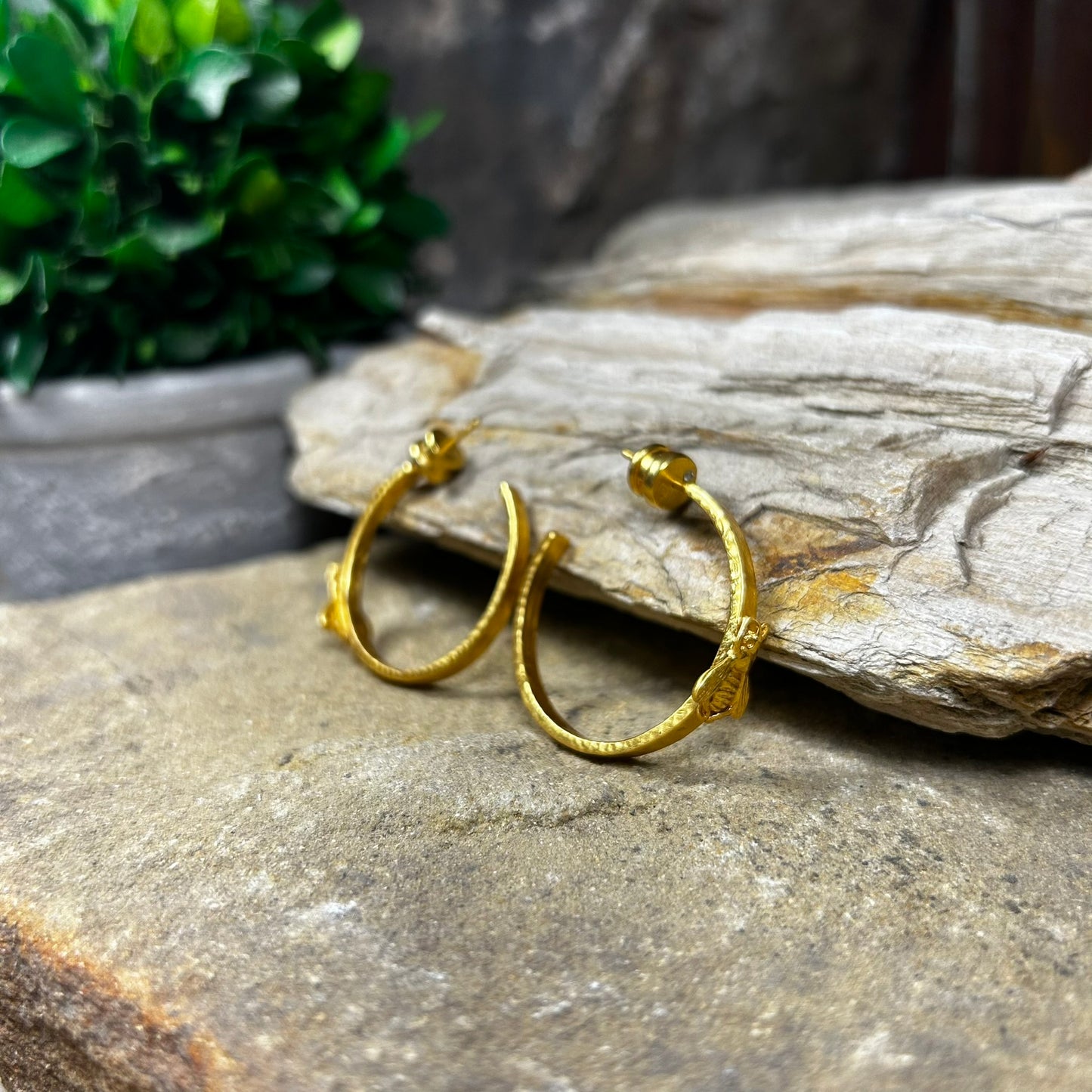 Bee Hoop Earrings