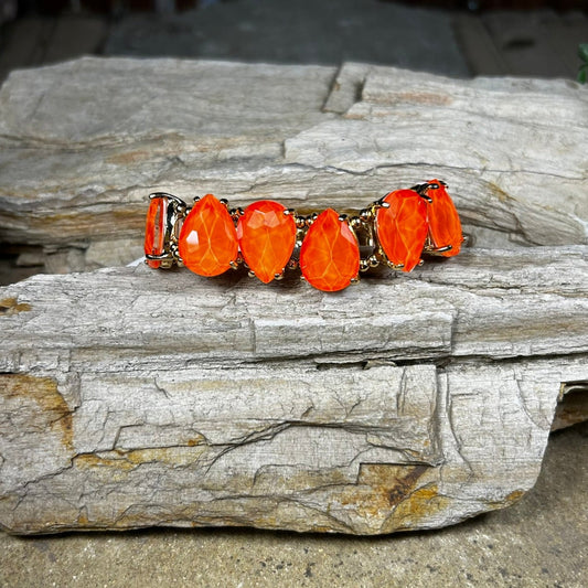 Neon Orange Teardrop Bracelet